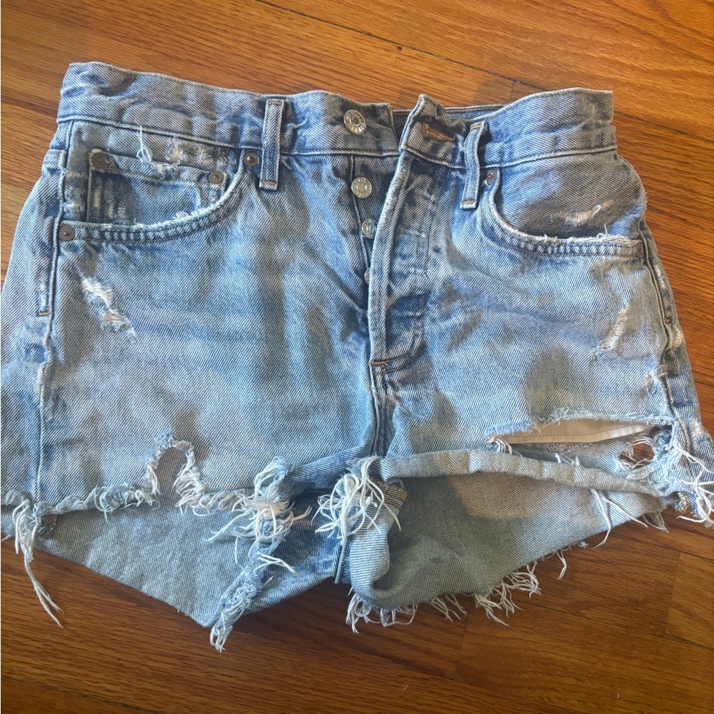 AGOLDE Distressed Denim Women Shorts